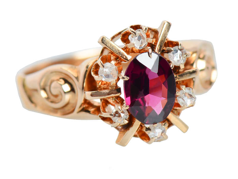 Christmas Past - Garnet Edwardian Ring of 1895