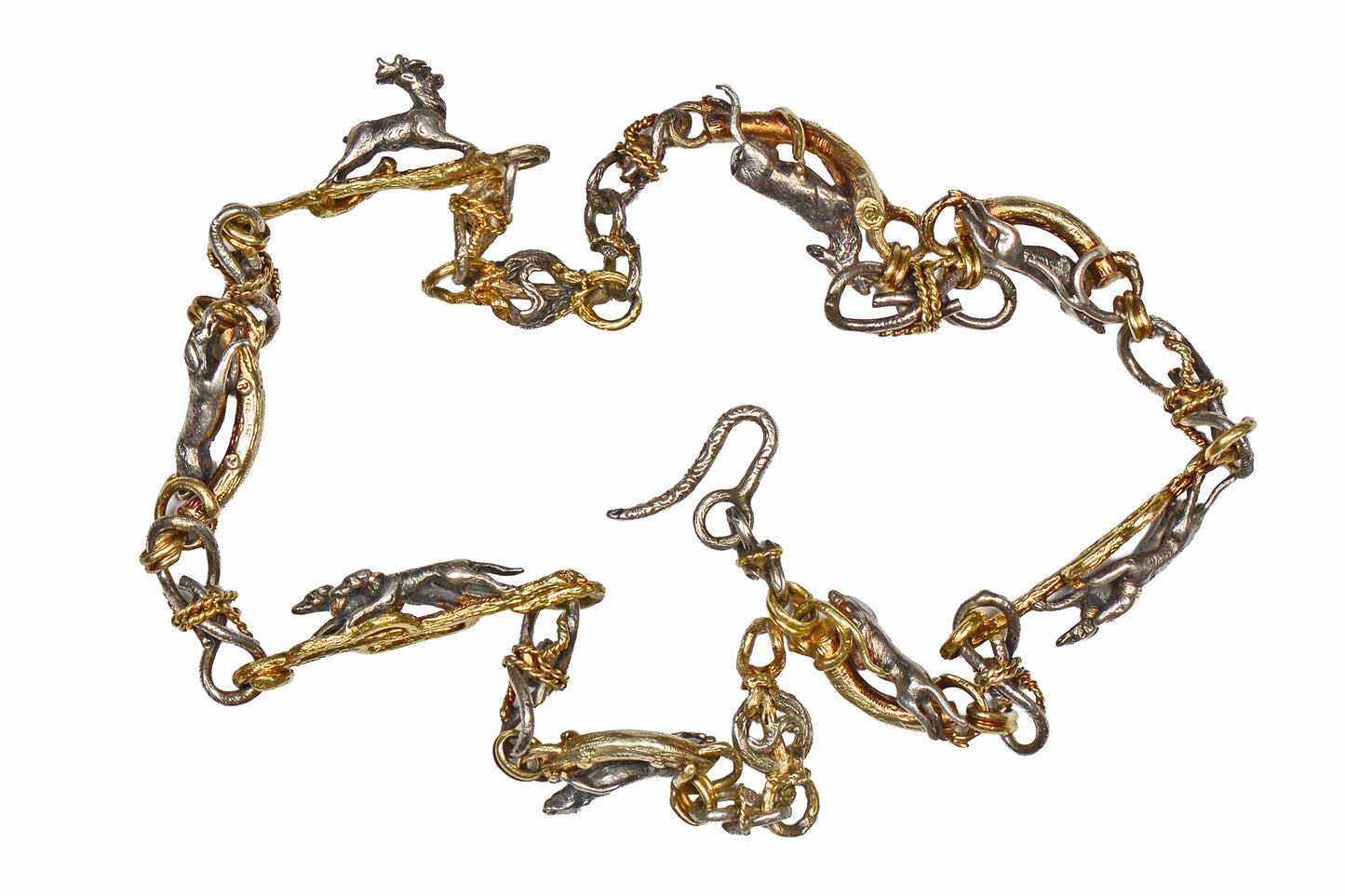 Masterful Dog Hunting Silver Gold Heavy Chain