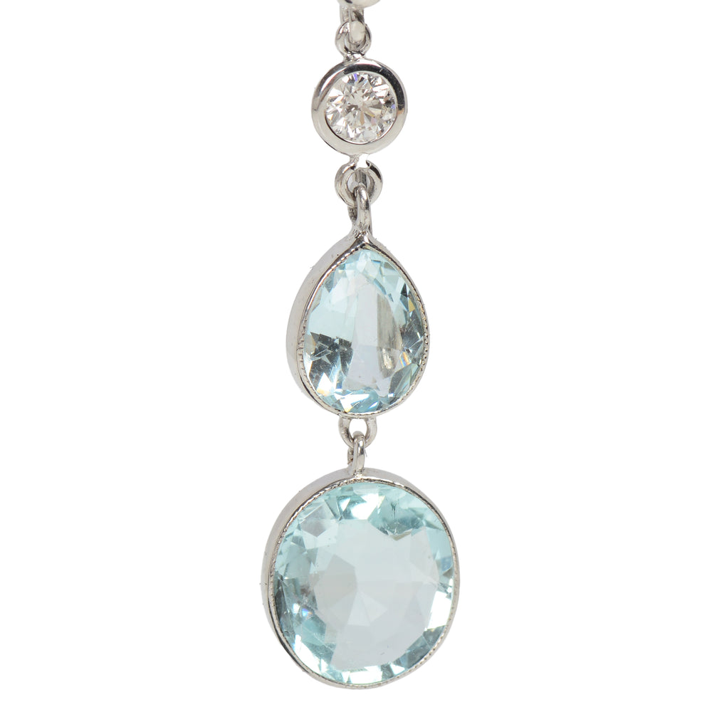 
                      
                        Natural Aquamarine Diamond Dangle Vintage Earrings
                      
                    
