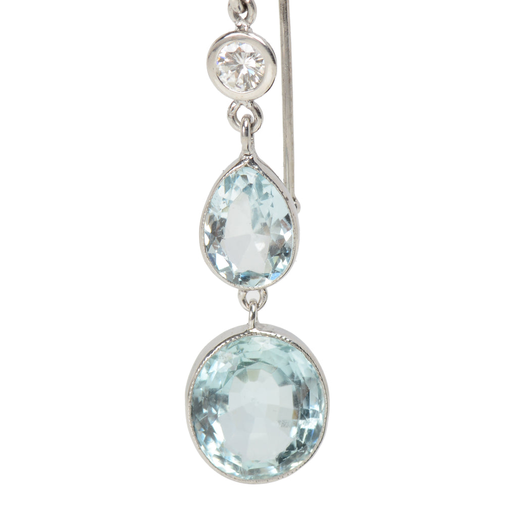 
                      
                        Natural Aquamarine Diamond Dangle Vintage Earrings
                      
                    