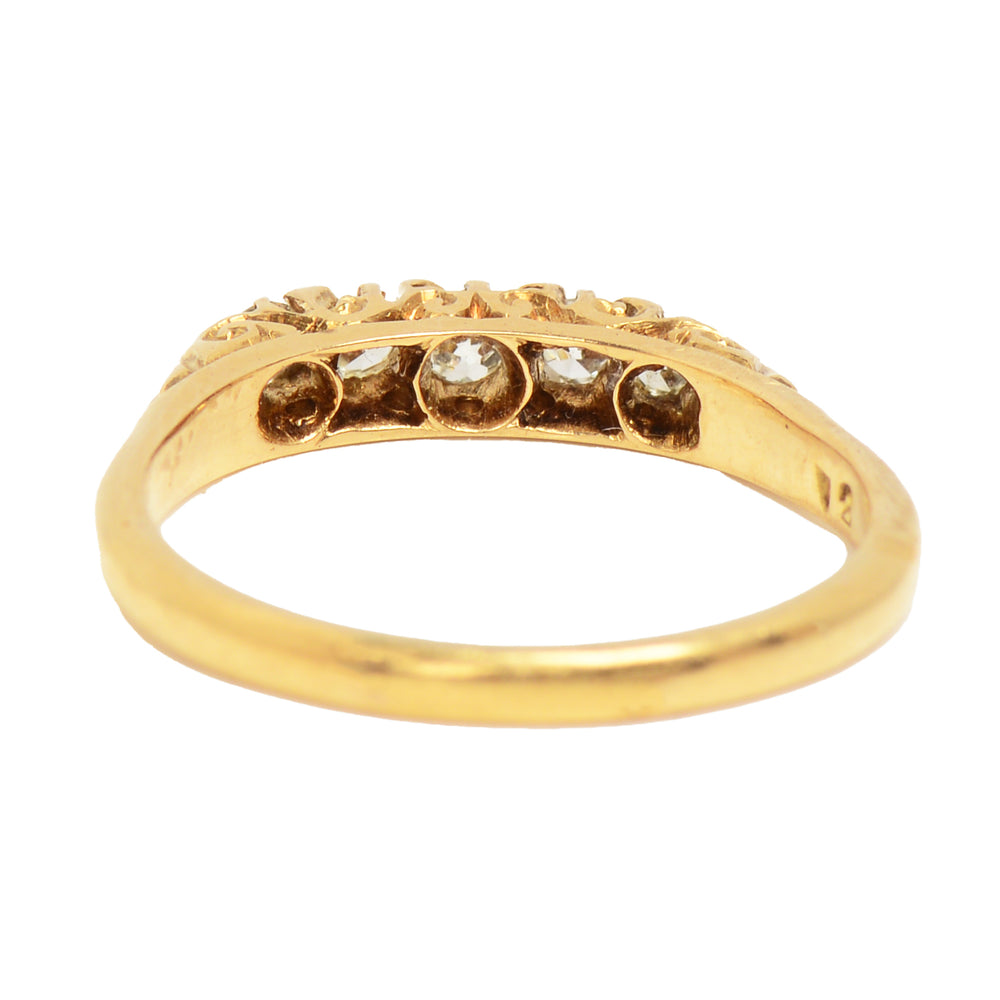 
                      
                        Vintage Five Stone Wedding Ring in Gold fromm 1888
                      
                    