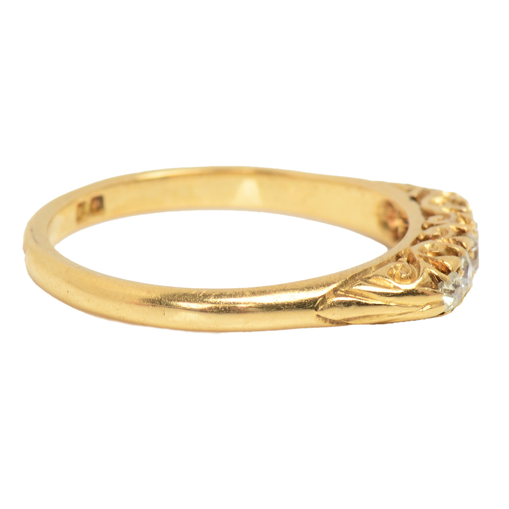 
                      
                        Vintage Five Stone Wedding Ring in Gold fromm 1888
                      
                    