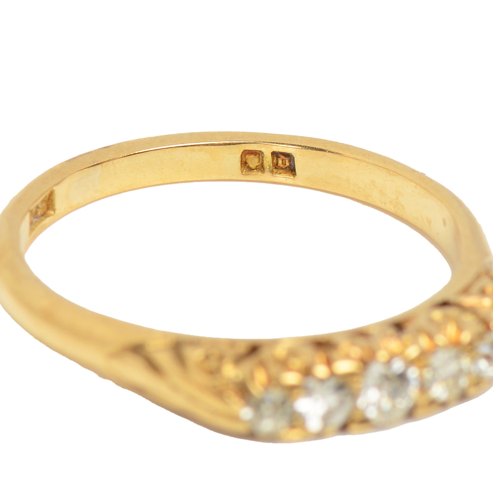 
                      
                        Vintage Five Stone Wedding Ring in Gold fromm 1888
                      
                    