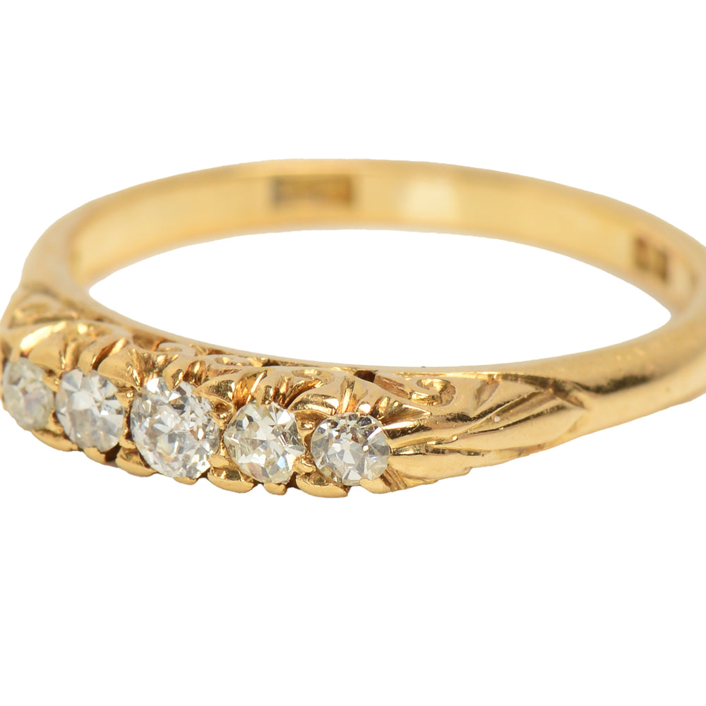 
                      
                        Vintage Five Stone Wedding Ring in Gold fromm 1888
                      
                    