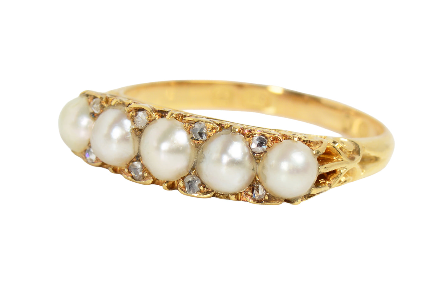 Natural Saltwater Pearl Diamond Band