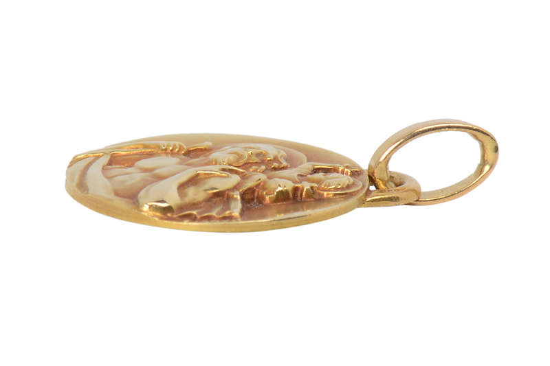 St. Christopher & Jesus Religious French Pendant