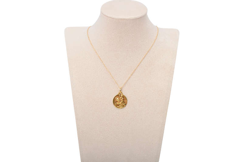 St. Christopher & Jesus Religious French Pendant