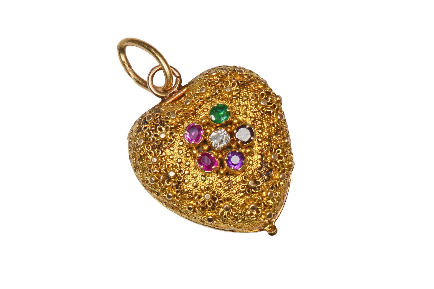 Georgian Regard Acrostic Heart Shaped Locket in Gold