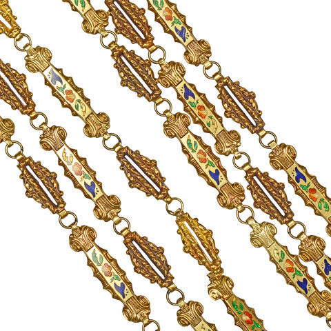 Rarity - Georgian Era French Enamel Long Guard Chain
