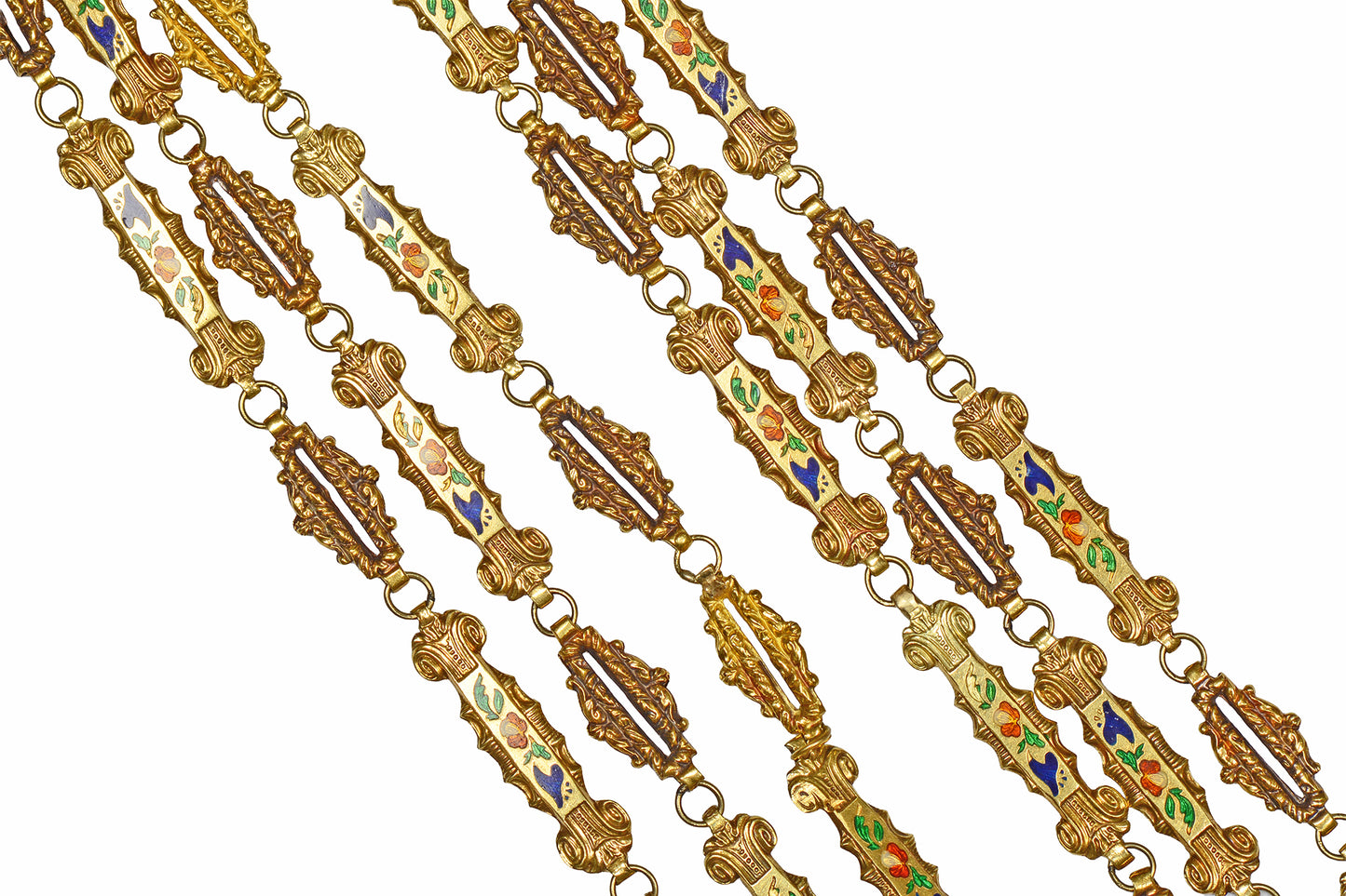 Rarity - Georgian Era French Enamel Long Guard Chain