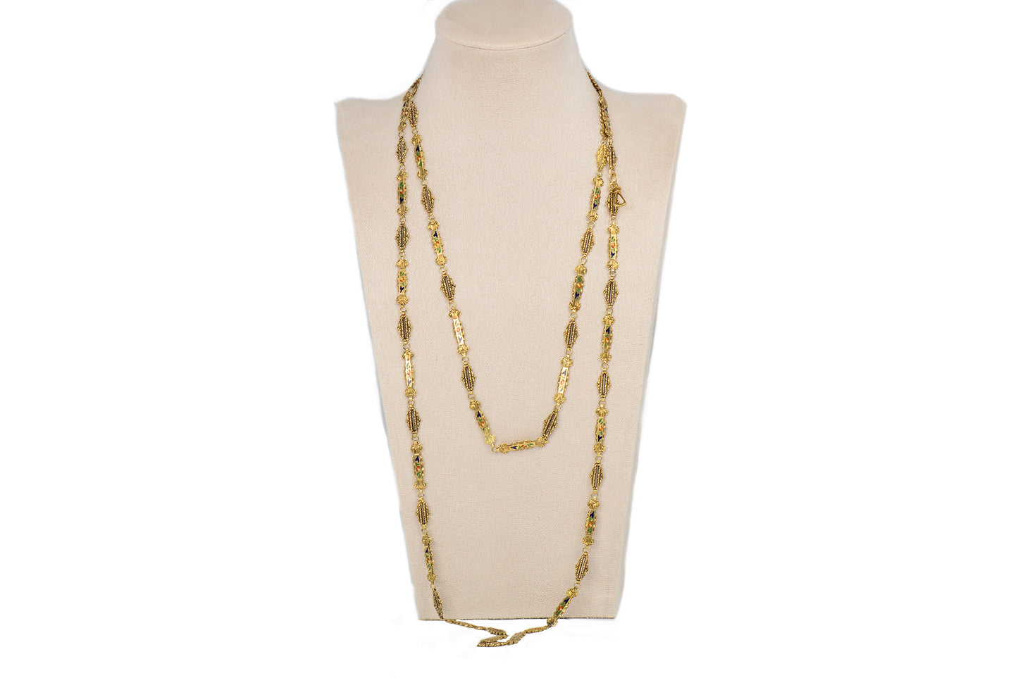 Rarity - Georgian Era French Enamel Long Guard Chain