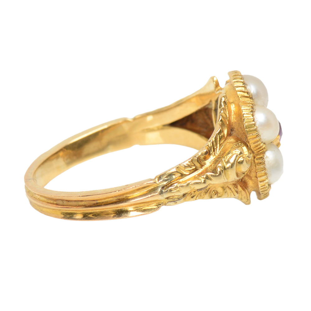 
                      
                        Georgian Antique Pearl Ruby Locket Ring
                      
                    