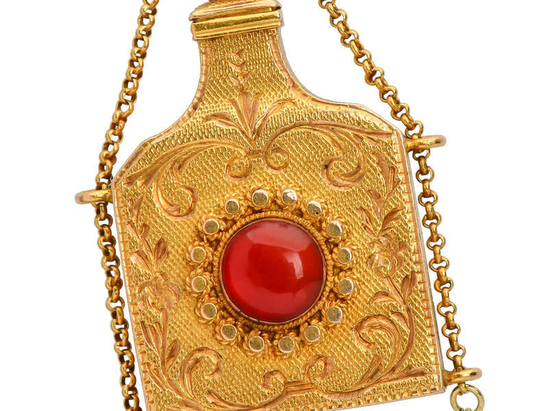 Georgian Agate Gold Vinaigrette Pendant