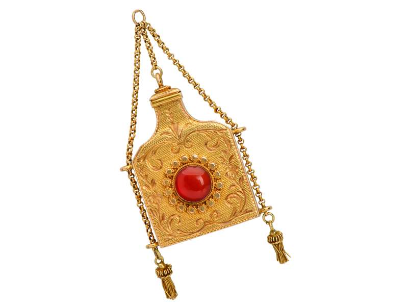 Georgian Agate Gold Vinaigrette Pendant