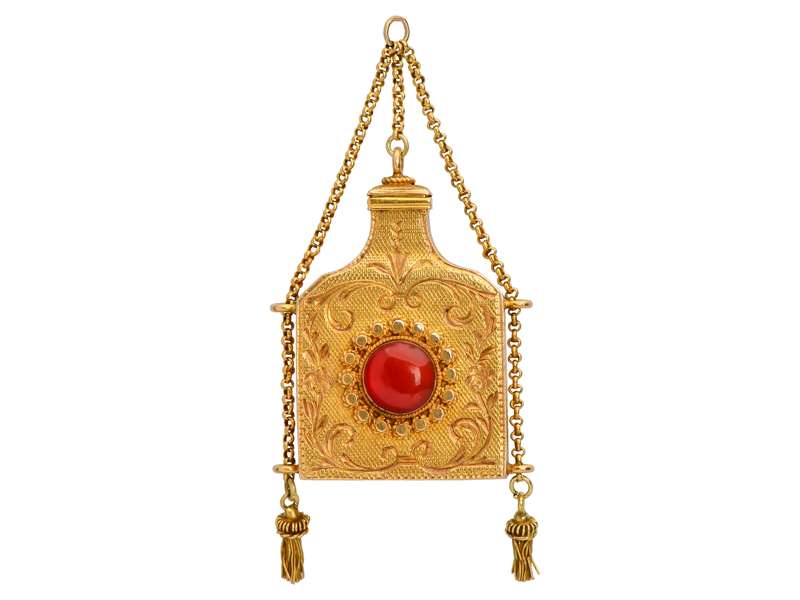 Georgian Agate Gold Vinaigrette Pendant