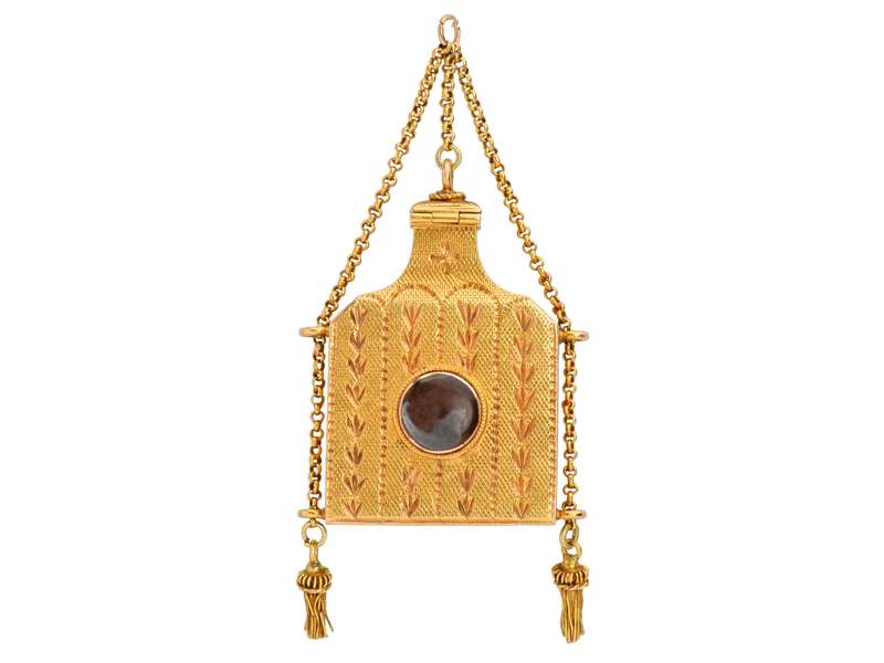 Georgian Agate Gold Vinaigrette Pendant