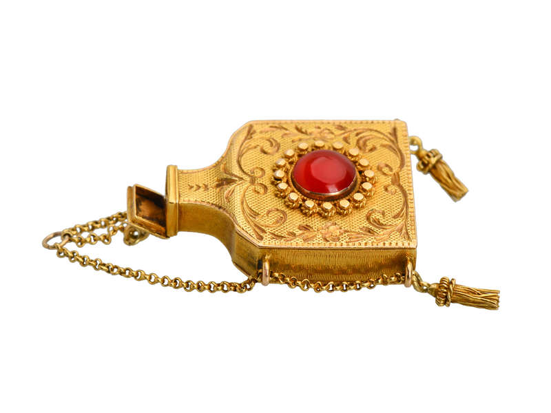 Georgian Agate Gold Vinaigrette Pendant
