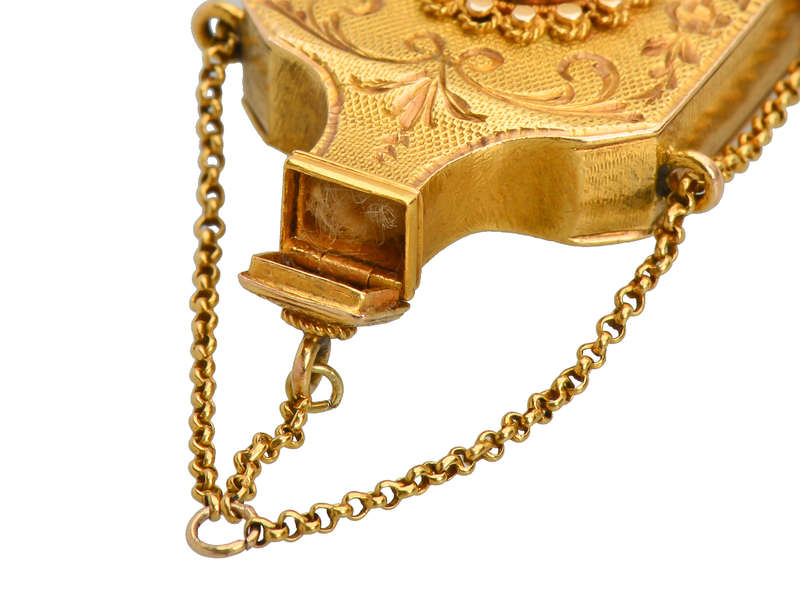 Georgian Agate Gold Vinaigrette Pendant