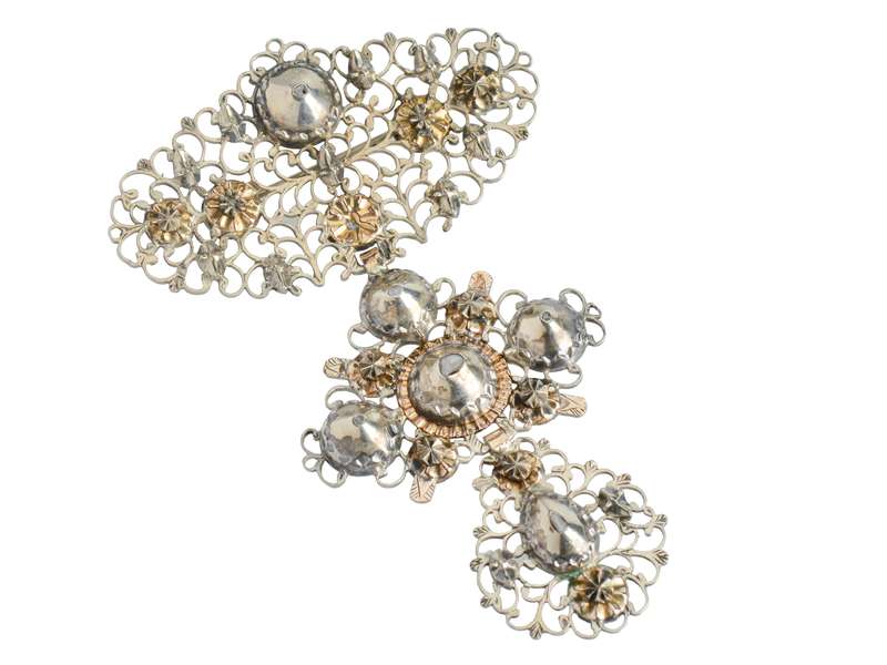 Georgian French Normandy Gold Diamond Pendant