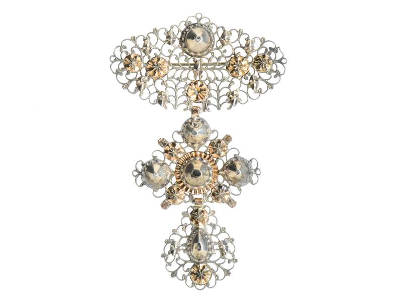 Georgian French Normandy Gold Diamond Pendant
