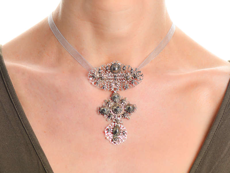 Georgian French Normandy Gold Diamond Pendant