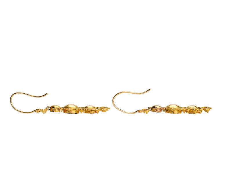 Georgian Garnet Cannetille Dangle Earrings