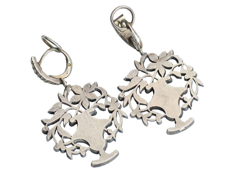 Georgian Giardinetti Flower Basket Earrings c. 1760