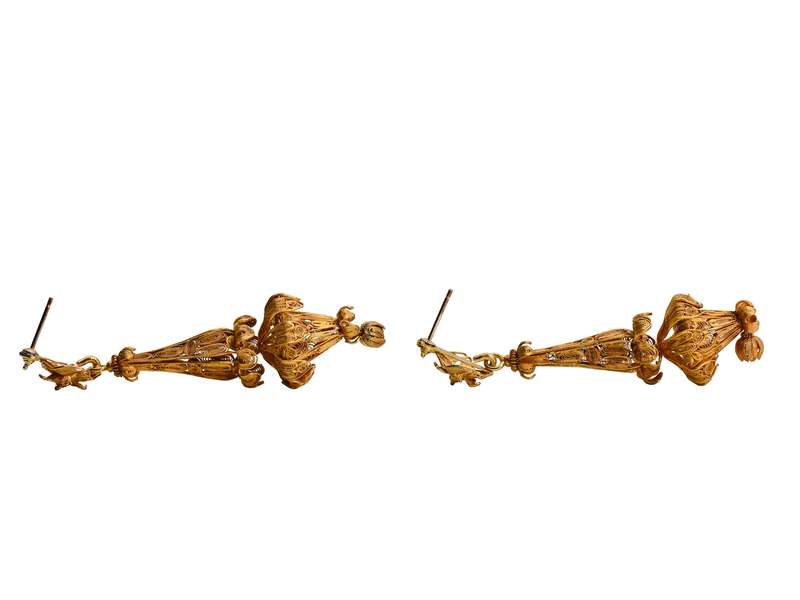 Georgian Cannetille Dangle Earrings