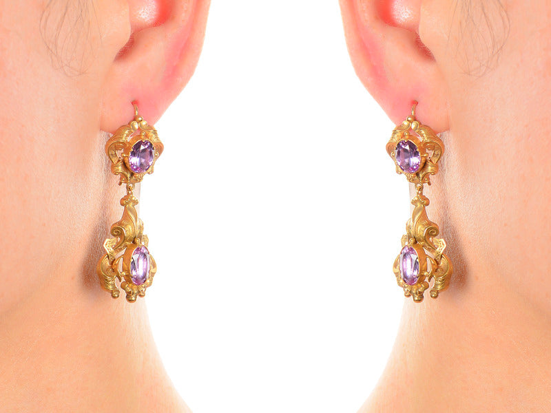 Inspired Georgian Pink Topaz Earrings