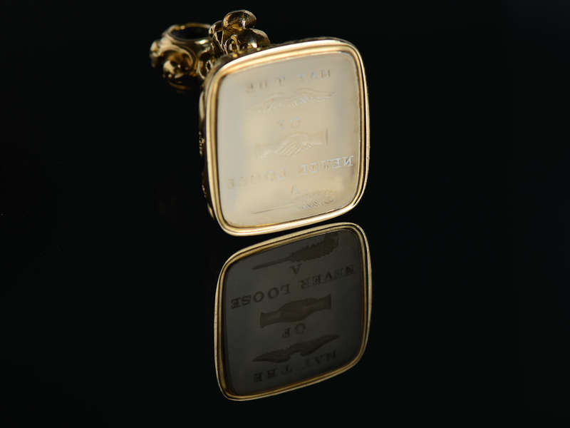 Georgian Gold Rebus Seal Fob of Love Friendship