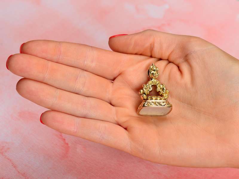 Georgian Gold Rebus Seal Fob of Love Friendship