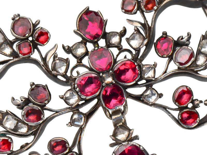 Georgian Splendor - Garnet Bow Pendant Slide