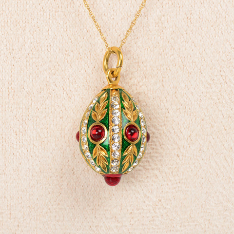 Vintage Neoclassical Enamel Egg Motif Charm