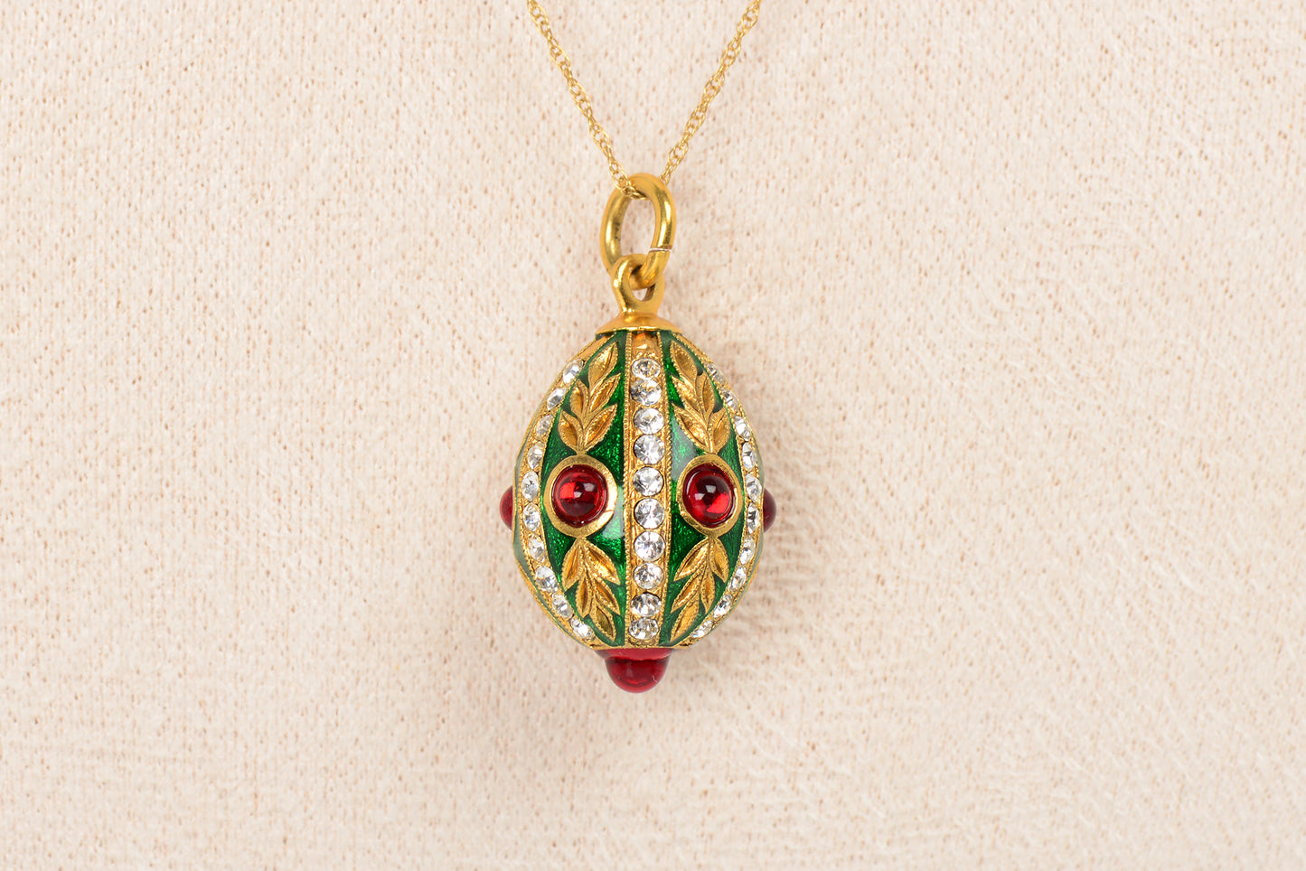 Vintage Neoclassical Enamel Egg Motif Charm