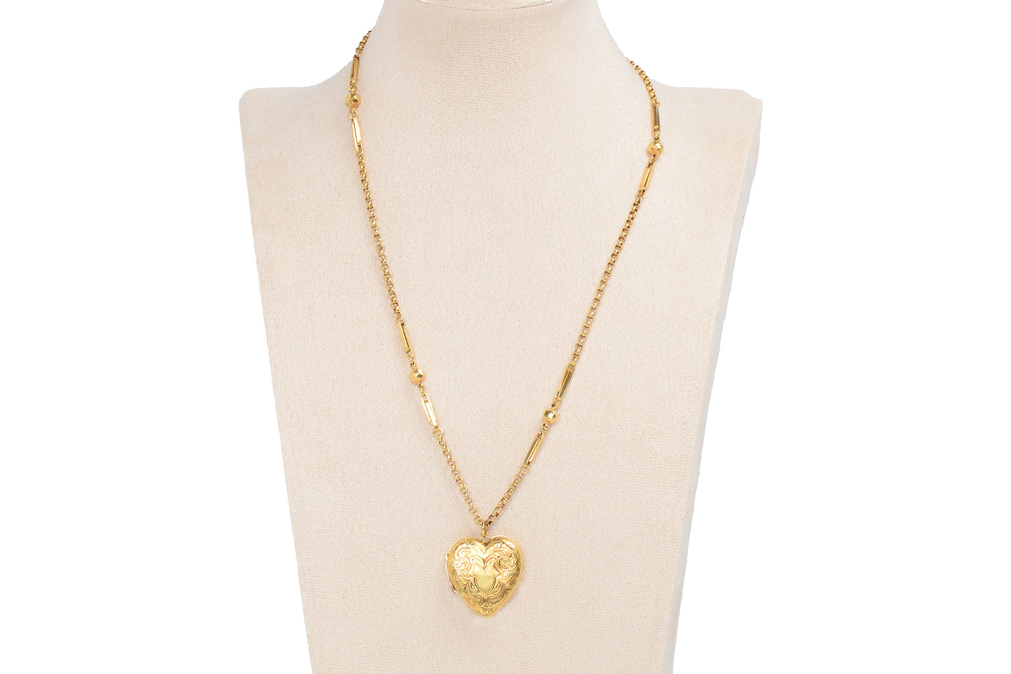 Be Still My Heart - Antique Locket Pendant & Chain