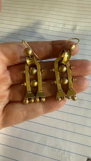 Pinchbeck U Shaped abstract earrings