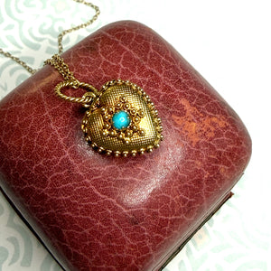 Georgian Era Turquoise Heart Pendant Locket