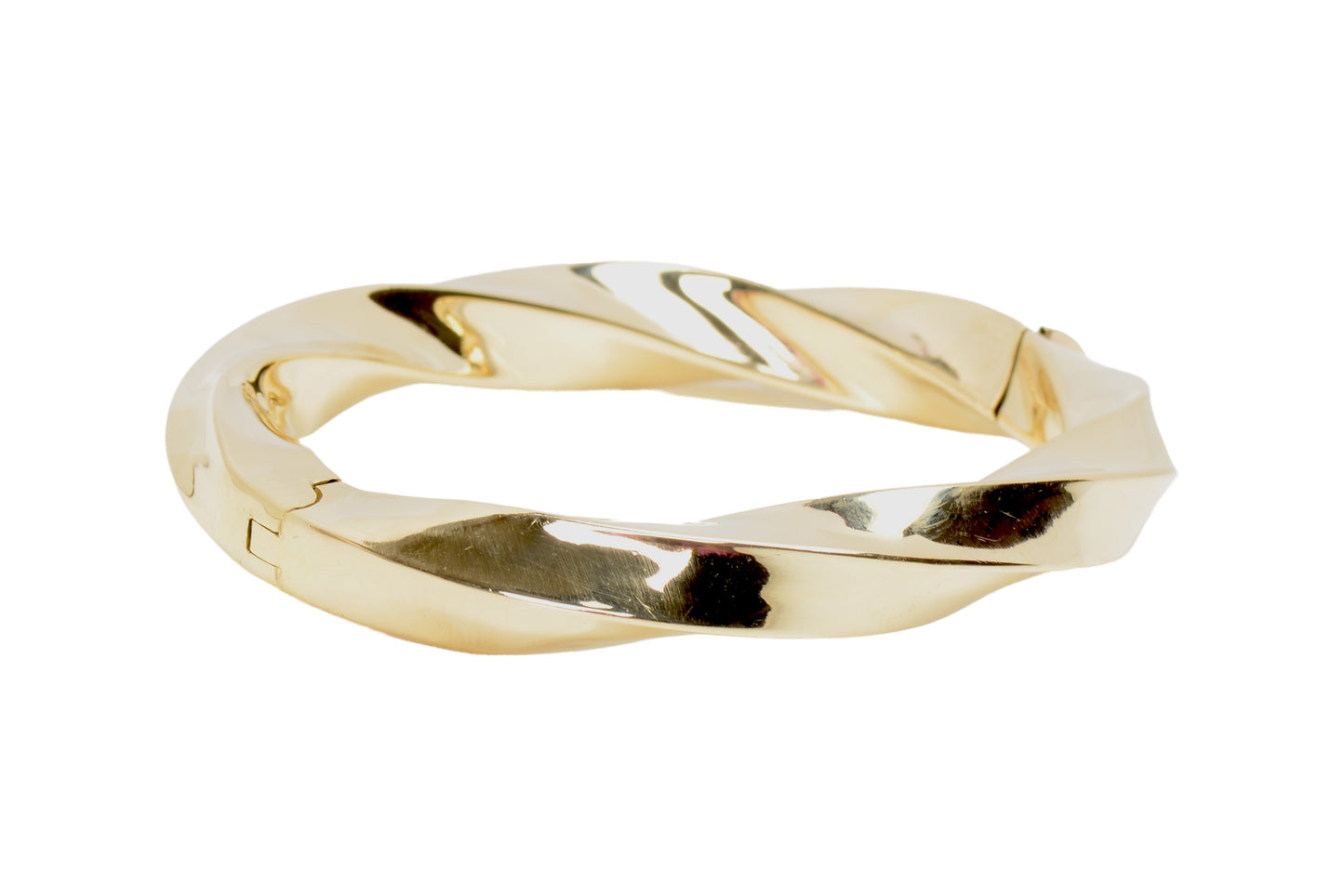 Italian Vintage 14k Gold Bangle Bracelet with a Twist