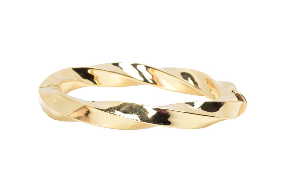 Italian Vintage 14k Gold Bangle Bracelet with a Twist