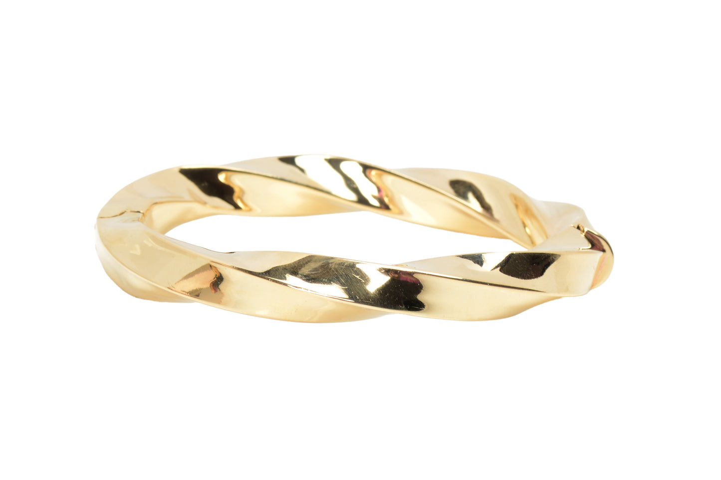 Italian Vintage 14k Gold Bangle Bracelet with a Twist
