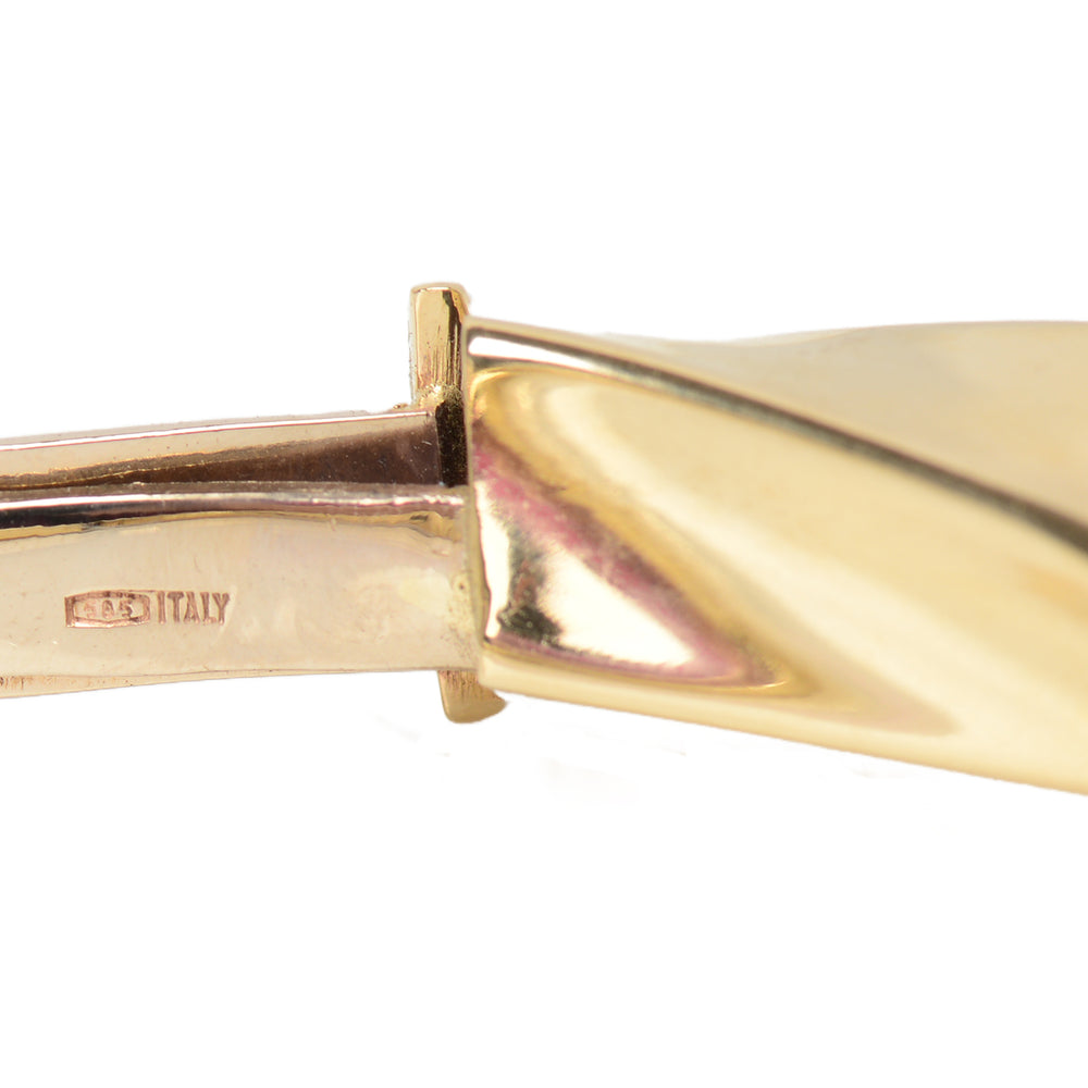 
                      
                        Italian Vintage 14k Gold Bangle Bracelet with a Twist
                      
                    