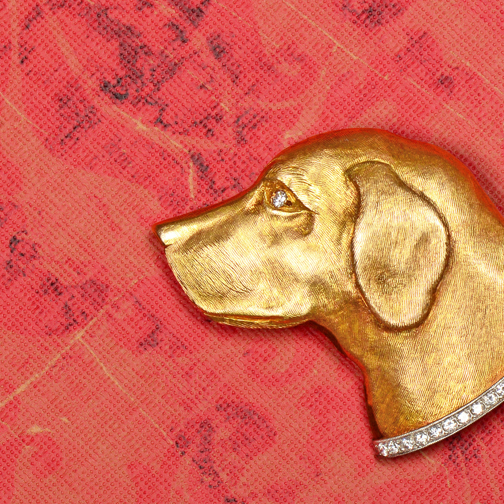
                      
                        J.E. Caldwell Signed Diamond Dog Brooch
                      
                    