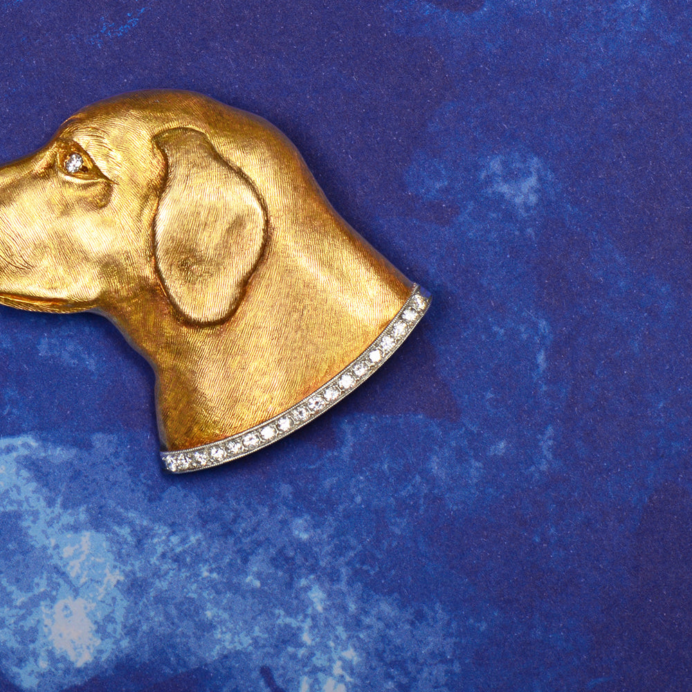 
                      
                        J.E. Caldwell Signed Diamond Dog Brooch
                      
                    