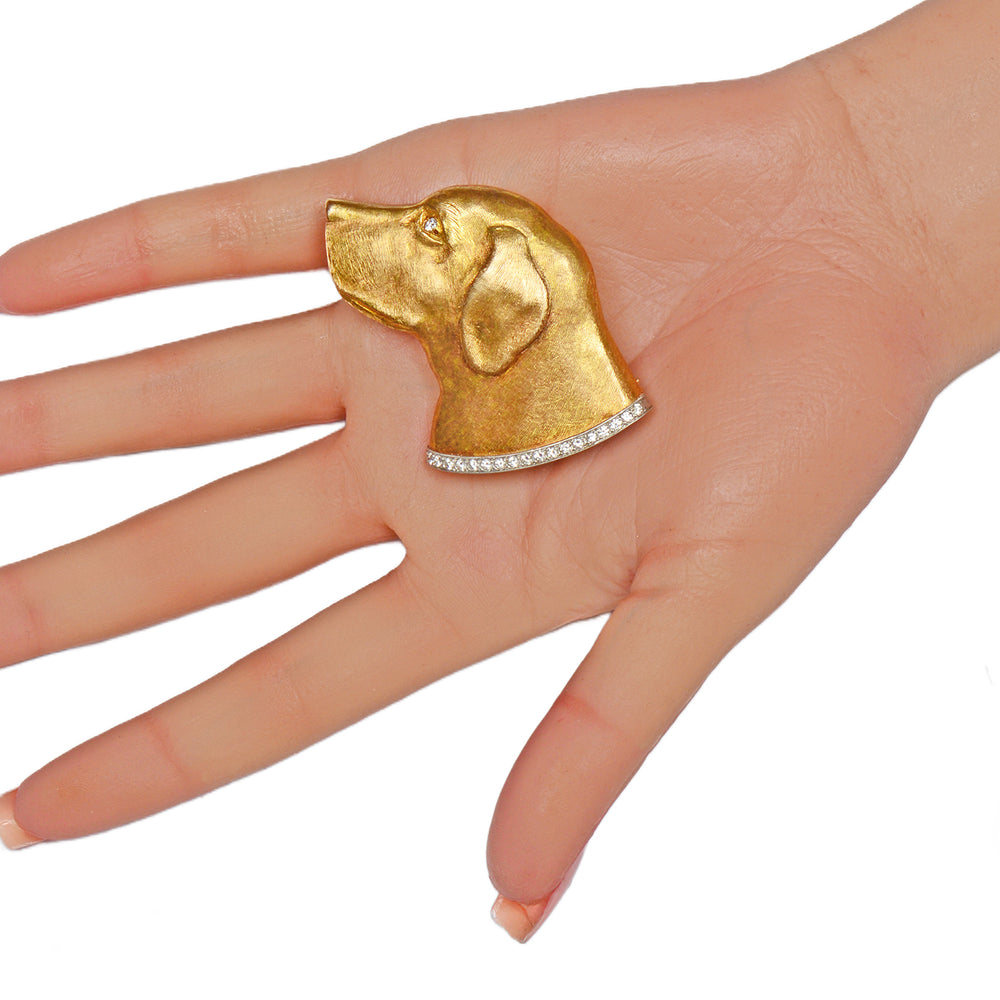 
                      
                        J.E. Caldwell Signed Diamond Dog Brooch
                      
                    