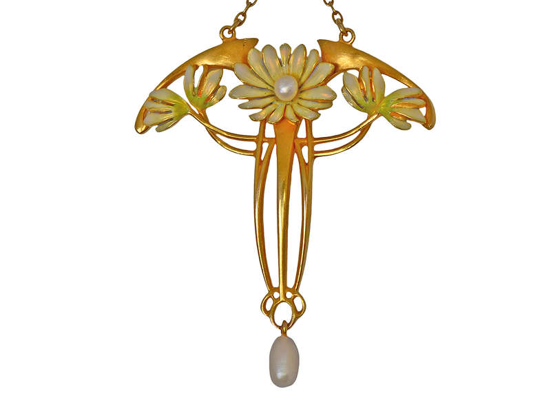 Krementz Art Nouveau Enamel Necklace