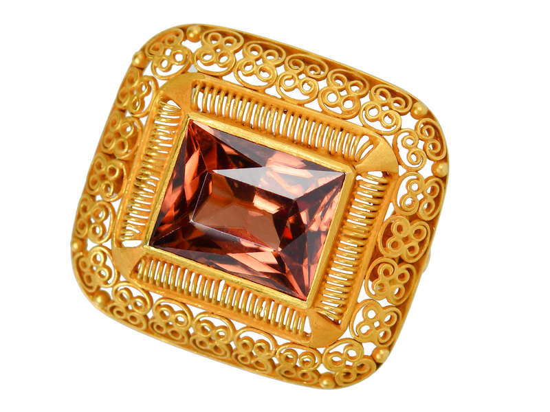 Louis Comfort Tiffany Antique Zircon Brooch