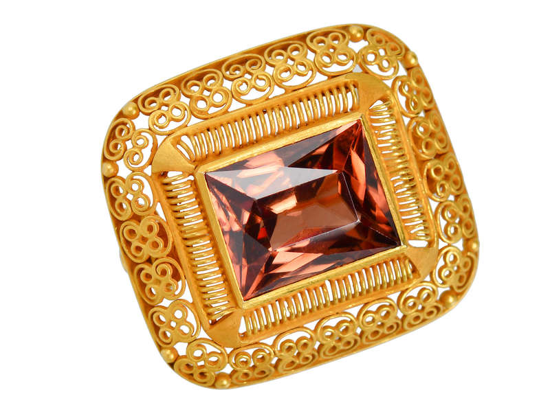 Louis Comfort Tiffany Antique Zircon Brooch