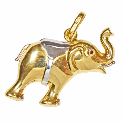 Lucky Elephant 18k Gold Italian Pendant