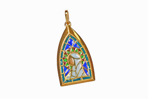 Spanish Plique-à-jour Enamel Madonna Pendant