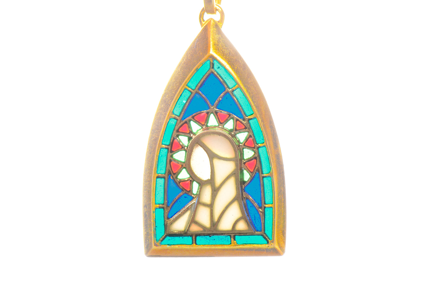 Spanish Plique-à-jour Enamel Madonna Pendant
